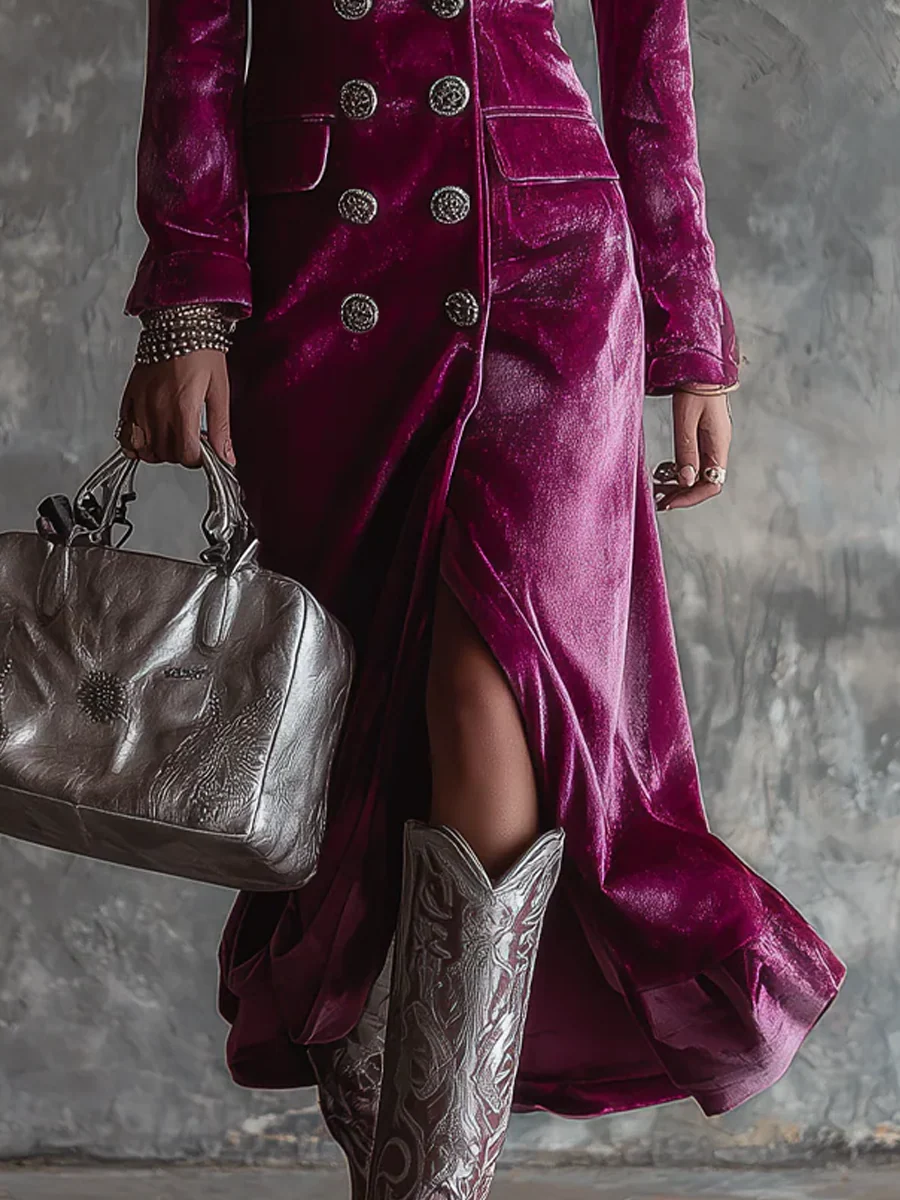 Violetta | Velvet Maxi Blazer Dress