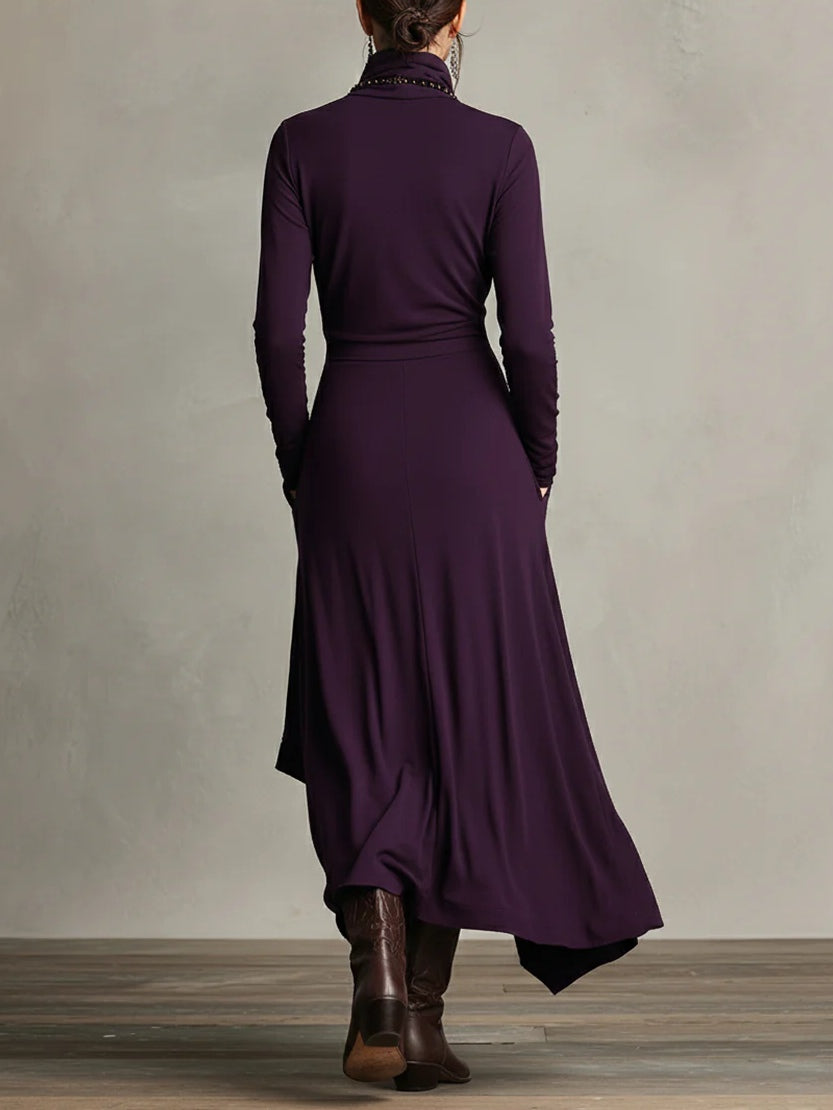 Aureline™ | Lavender Pleated Maxi Dress