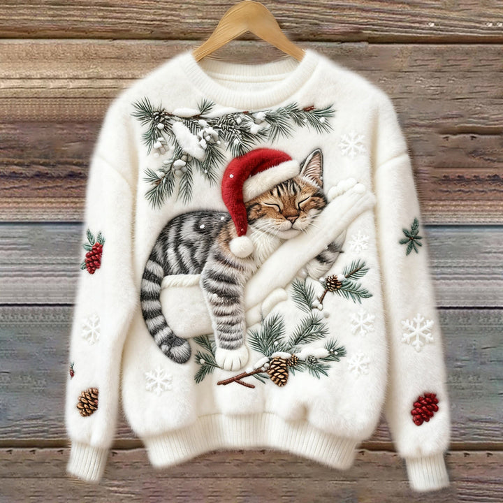 Tessa™ | Festive Cat Sweater for Christmas