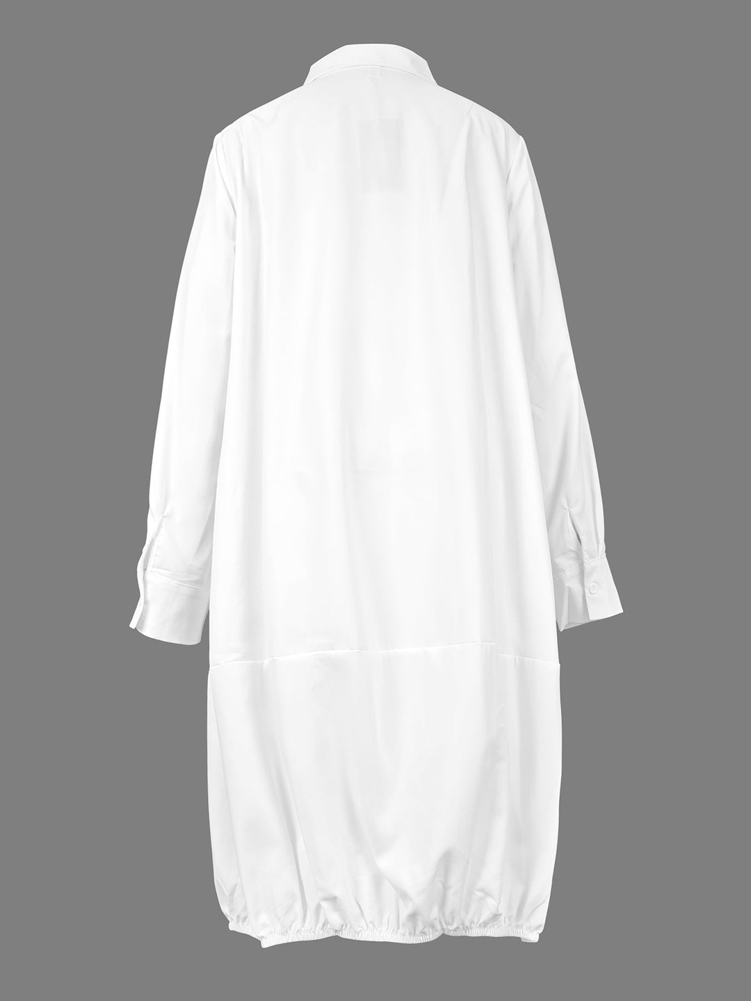 Midi Shirt Dress with Long Sleeves and Lapel Collar in Solid Color