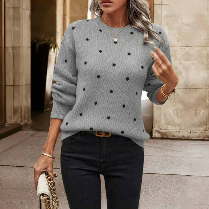 Nora | Knitted Sweater with Polka Dot Design