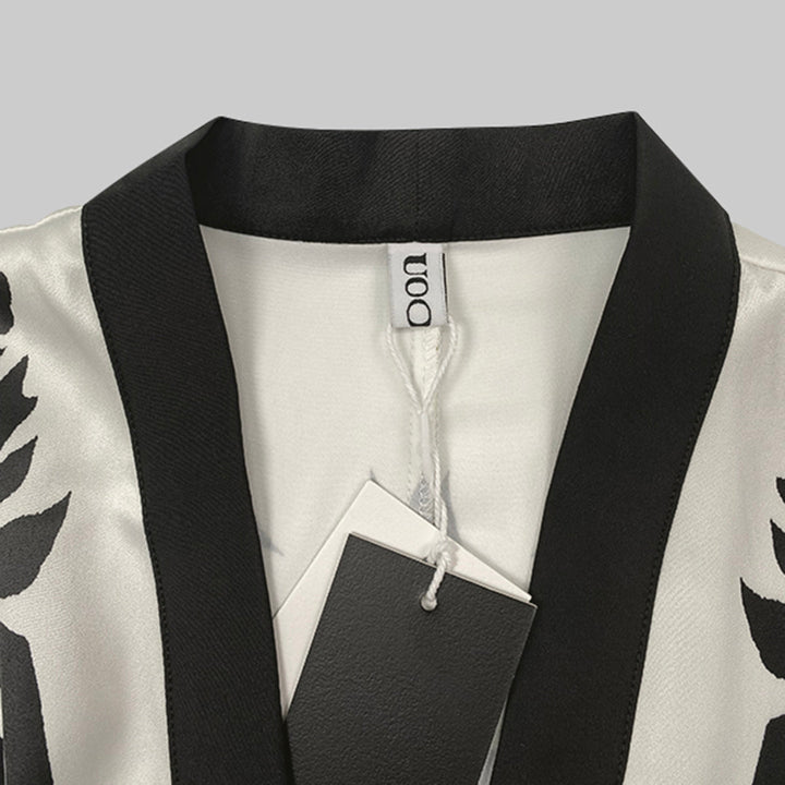 V-Neck Midi Dress with Half Sleeves and Floral Print, Featuring a Tied Waist