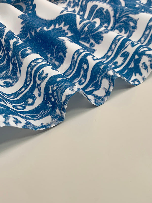 Bodycon High Waisted Flower Print Hollow Pockets Cold Shoulder Maxi Dresses