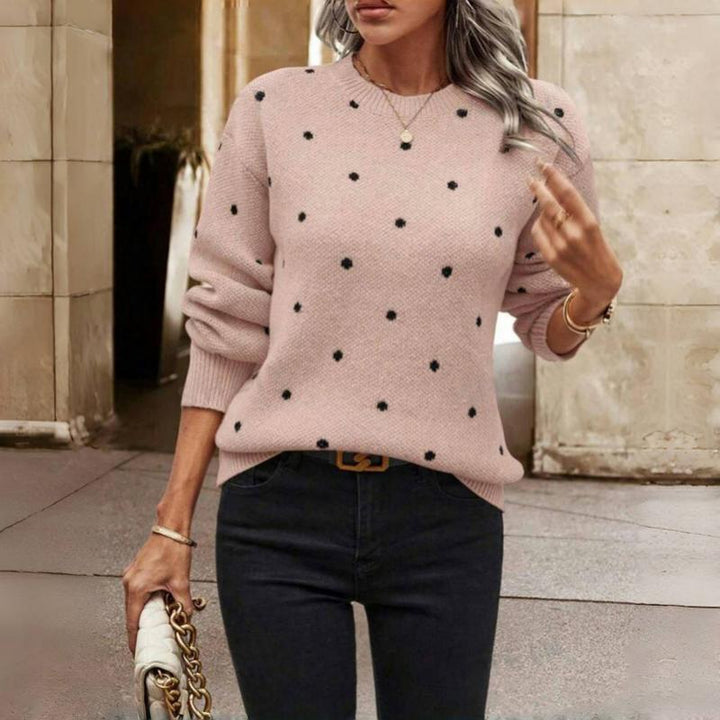 Nora | Knitted Sweater with Polka Dot Design