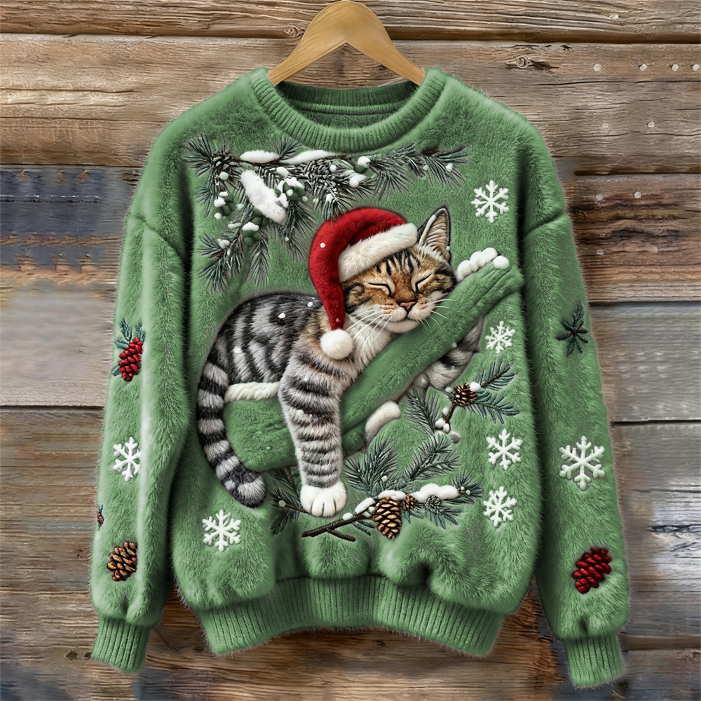 Tessa™ | Festive Cat Sweater for Christmas