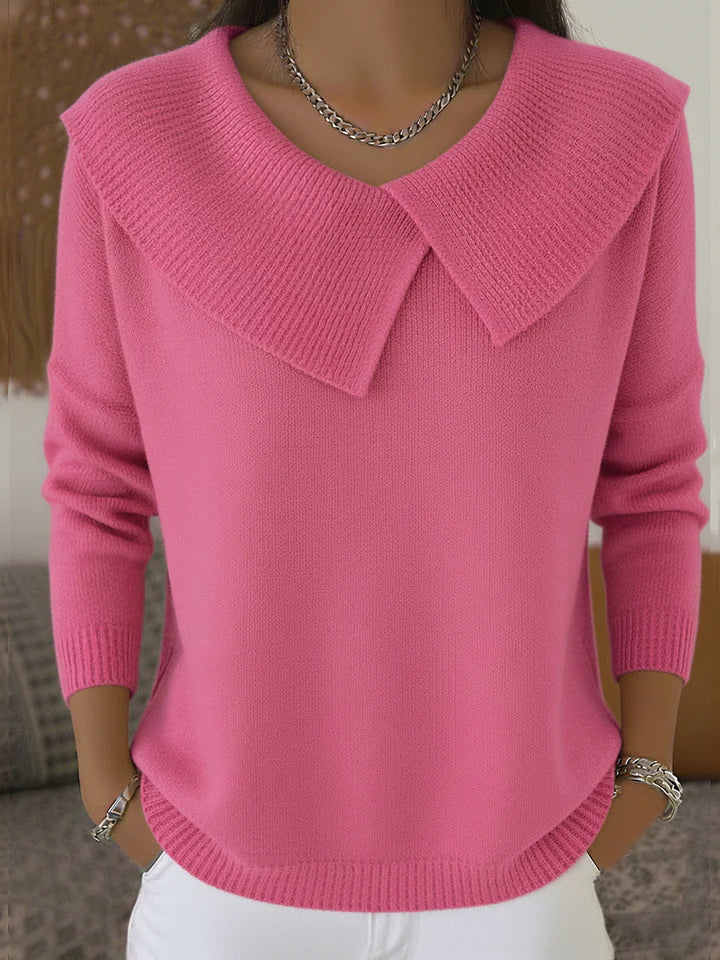 Christine - Cozy Festive Lapel Sweater