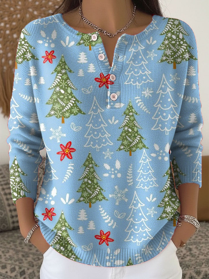 Ella™ – Festive Button-Detail Christmas Sweater