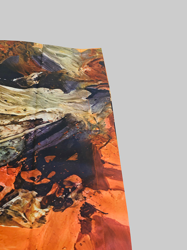 Batwing Sleeves Loose Gauze Printed Split-Joint V-Neck Maxi Dresses