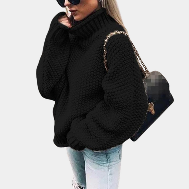 Caroline | Warm and Stylish Cable Knit Turtleneck Sweater