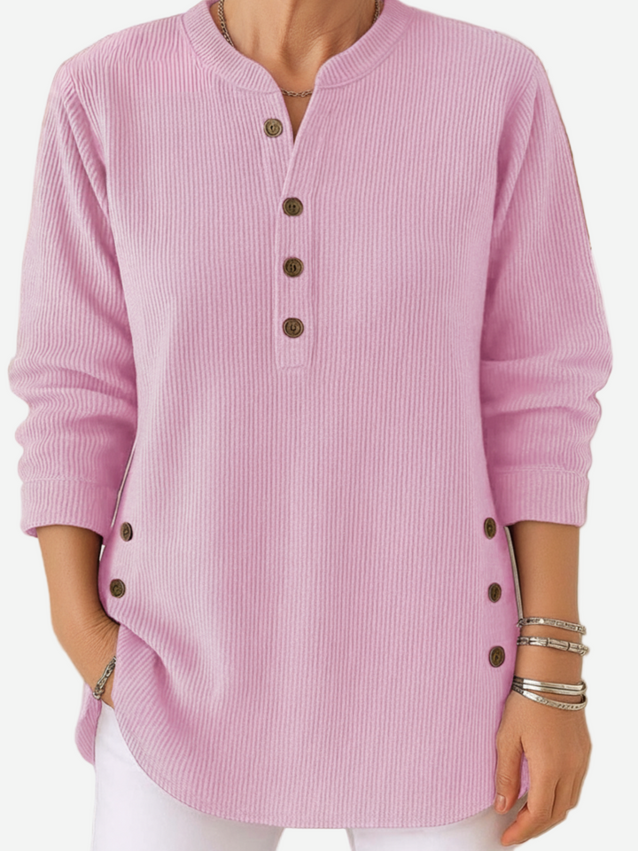 Hannah – Long Sleeve Solid Knit Sweater