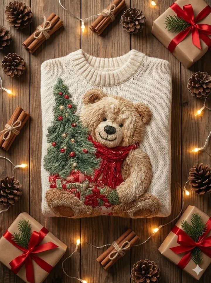 Elly™ | Christmas Bear Print Sweater