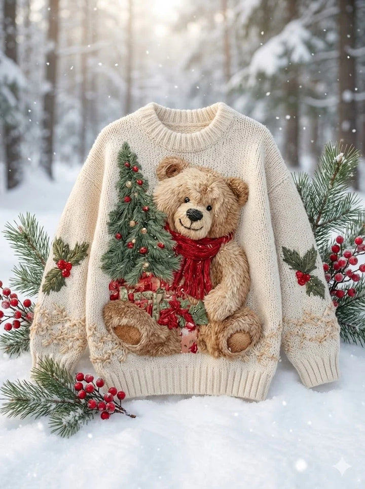Elly™ | Christmas Bear Print Sweater
