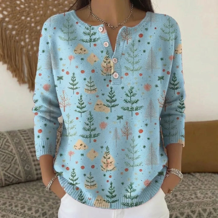 Lucy™ - Button-Embellished Christmas Sweater
